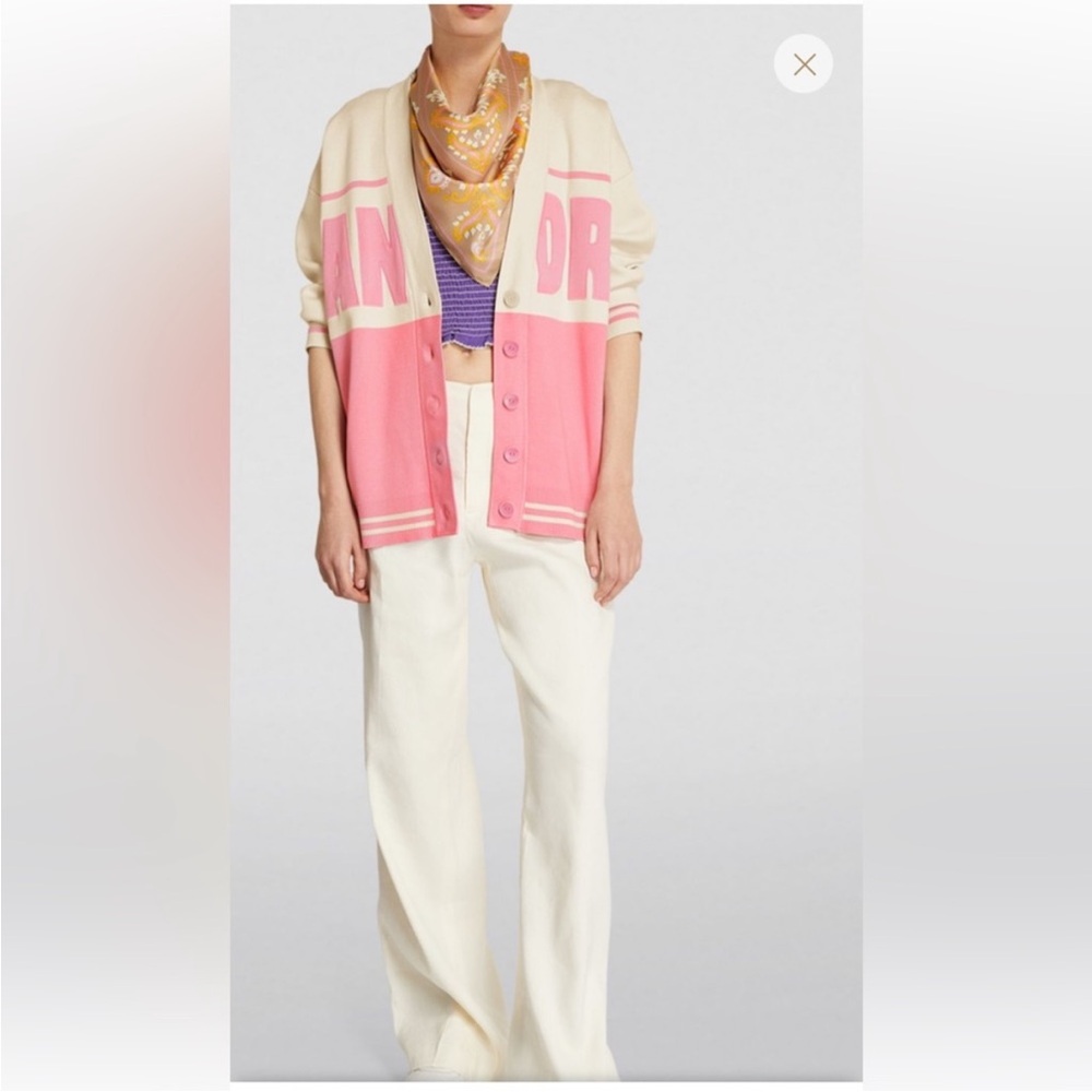 Sandro Pink and Cream knit Cardigan 2 - pin not included - Picture 2 of 9